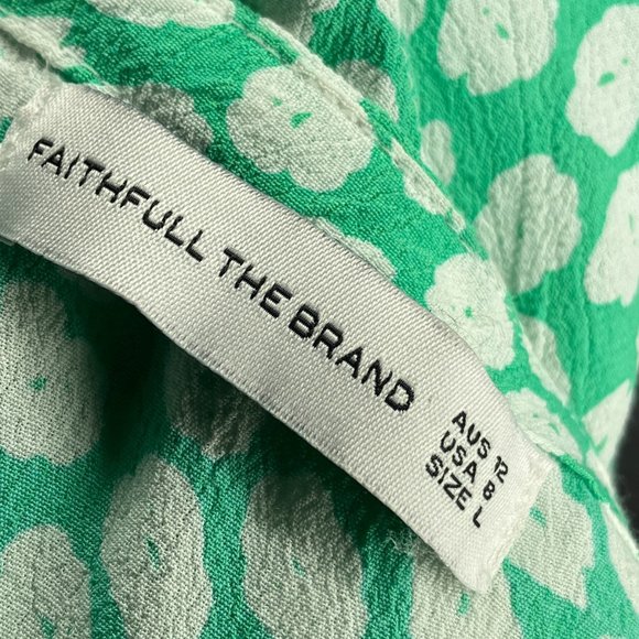 Faithfull the Brand Size 8 Anthropologie Exclusive Green‎ Cora Floral Midi Dress - Picture 8 of 9